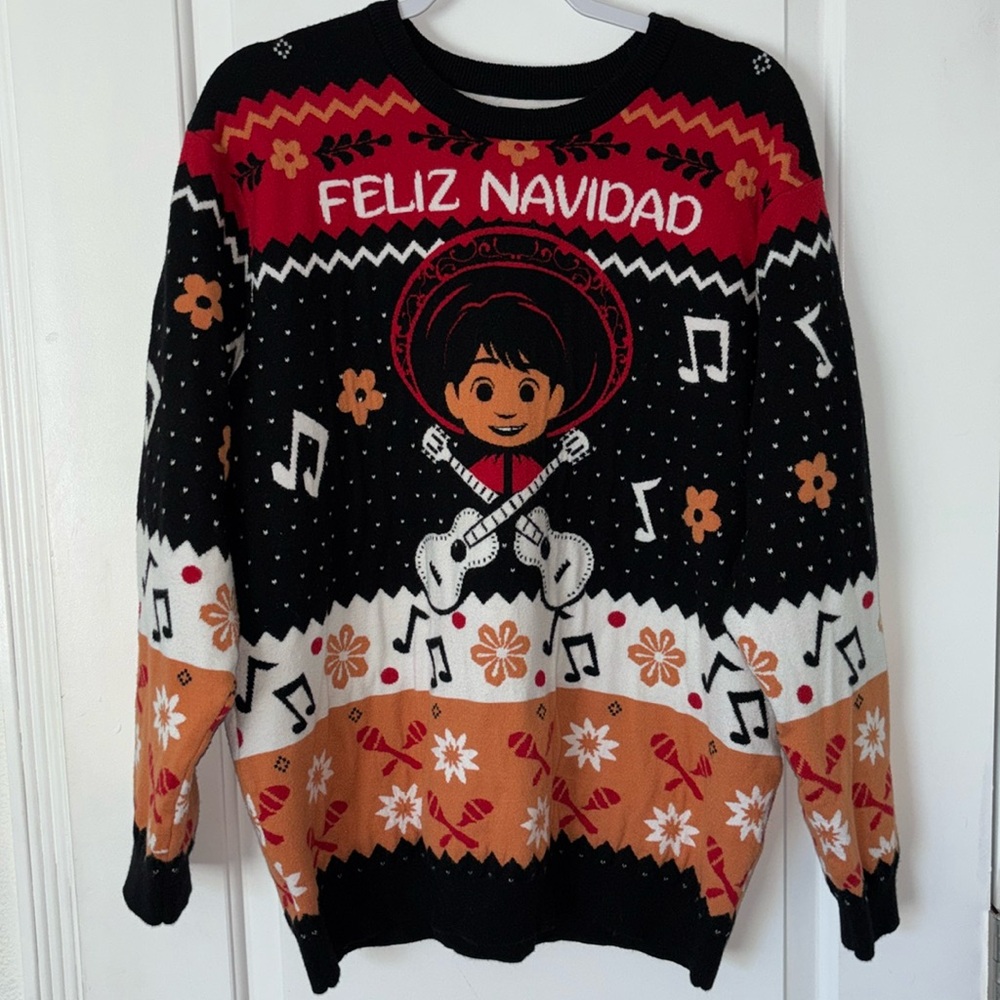 Coco Miguel ugly sweater Feliz Navidad Disney Pixar 2X